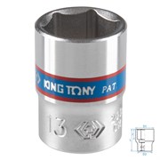 Головка торцевая стандартная шестигранная 1/4", 13 мм KING TONY 233513M TONY