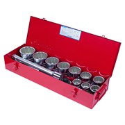 Набор торцевых головок с принадлежностями 1", двенадцатигранные, 1&7/16"-3&1/8", 14 предметов KING TONY 8015SR TONY