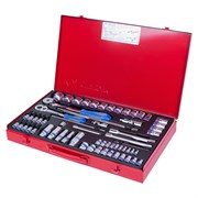 Набор торцевых головок с принадлежностями 1/4", 3/8", 1/2", шестигранные, 4-32 мм, 62 предмета KING TONY 9563MR01 TONY