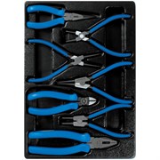 Набор съемников стопорных колец, пассатижей и бокорезов, ложемент, 7 предметов KING TONY 9-40207GP TONY