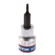 Насадка (бита) торцевая 3/8", Torx, T8, L = 50 мм, с отверстием KING TONY 302708 Tony