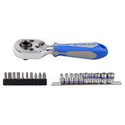 Набор вставок (бит) и головок с трещоткой 1/4", Torx, Hex, PH, 21 предметов KING TONY 2501MR Tony