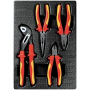 Набор диэлектрических пассатижей и бокорезов, ложемент, 4 предмета KING TONY 9-40604GP Tony