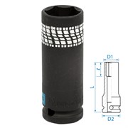 Головка торцевая ударная глубокая 1/2", 22 мм, тонкостенная KING TONY 441522M TONY