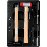 Набор выколоток и керн с молотками, ложемент, 6 предметов KING TONY 9-90106SR TONY