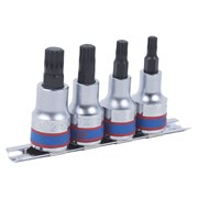 Набор торцевых насадок 1/2", Spline, М6-М12, L = 80 мм, 4 предмета KING TONY 4126PR TONY