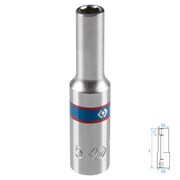 Головка торцевая глубокая шестигранная 1/4", 5 мм KING TONY 223505M TONY