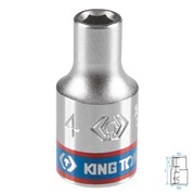 Головка торцевая стандартная шестигранная 1/4", 4 мм KING TONY 233504M TONY