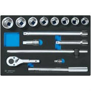 Набор торцевых головок 3/4" с принадлежностями, ложемент, 14 предметов KING TONY 9-6314MRV TONY