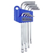 Набор Г-образных шестигранников 1,5-10 мм, длинные, с шаровым окончанием, 9 предметов KING TONY 20110MR TONY