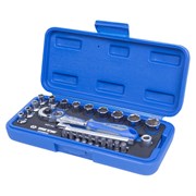 Набор торцевых головок с принадлежностями 1/4", шестигранные, 4-13 мм, 25 предметов KING TONY 2525MRE TONY