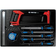 Набор напильников, рулетка, линейка и ножовка, ложемент, 8 предметов KING TONY 9-90408TQ TONY