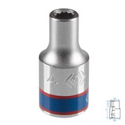 Головка торцевая стандартная двенадцатигранная 1/4", 4 мм KING TONY 233004M TONY