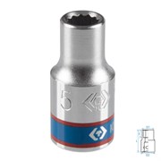 Головка торцевая стандартная двенадцатигранная 1/4", 5 мм KING TONY 233005M TONY