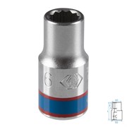Головка торцевая стандартная двенадцатигранная 1/4", 6 мм KING TONY 233006M TONY