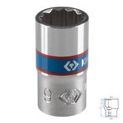 Головка торцевая стандартная двенадцатигранная 1/4", 9 мм KING TONY 233009M TONY