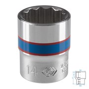 Головка торцевая стандартная двенадцатигранная 1/4", 14 мм KING TONY 233014M TONY
