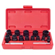Набор торцевых головок для поврежденных гаек и болтов, 8-21 мм, кейс, 15 предметов МАСТАК 109-30015C 109-30015C