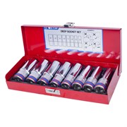 Набор глубоких торцевых головок 1/2", двенадцатигранные, 12-24 мм, 8 предметов KING TONY 4208MR01 TONY