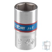 Головка торцевая стандартная шестигранная 1/4", 9 мм KING TONY 233509M TONY
