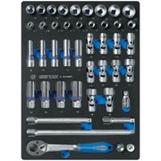 Набор торцевых головок 3/8" с принадлежностями, ложемент, 44 предмета KING TONY 9-3544MRV TONY