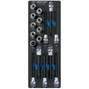 Набор насадок Hex, Torx и Spline, ложемент, 17 предметов KING TONY 9-4147PRV TONY