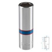 Головка торцевая глубокая шестигранная 1/4", 11 мм KING TONY 223511M Tony