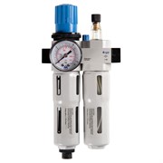 Фильтр влагоотделитель с редуктором и лубрикатор 1/4", с манометром МАСТАК 690-21 690-21