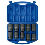 Набор глубоких торцевых головок 1", шестигранные, 21-41 мм, для мультипликатора,  10 предметов МАСТАК 100-68010C 100-68010C