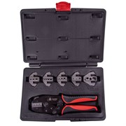 Кримпер храповичный для обжима изолированных наконечников, 7 предметов, кейс МАСТАК 106-40007C 106-40007C