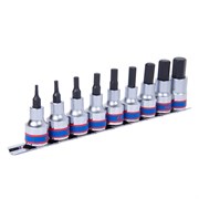 Набор торцевых насадок 1/2", Hex, 3-14 мм, L = 60 мм, 9 предметов  KING TONY 4110PR10 TONY