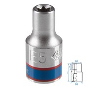 Головка торцевая TORX Е-стандарт 1/4", E5, L = 24 мм KING TONY 237505M TONY