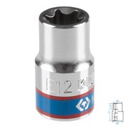 Головка торцевая TORX Е-стандарт 3/8", E12, L = 28 мм KING TONY 337512M Tony