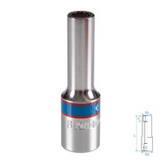 Головка торцевая глубокая двенадцатигранная 3/8", 8 мм KING TONY 323008M Tony