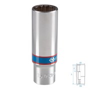 Головка торцевая глубокая двенадцатигранная 3/8", 15 мм KING TONY 323015M Tony