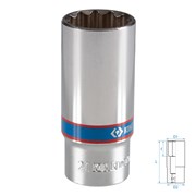 Головка торцевая глубокая двенадцатигранная 3/8", 21 мм KING TONY 323021M Tony