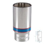 Головка торцевая глубокая двенадцатигранная 3/8", 24 мм KING TONY 323024M Tony