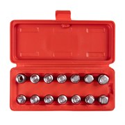 Набор насадок для пробок слива масла, кейс, 14 предметов МАСТАК 103-48014C 103-48014C