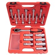 Набор торцевых головок и насадок для обслуживания амортизационных стоек, кейс, 18 предметов МАСТАК 100-10018C 100-10018C