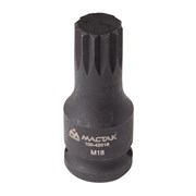 Торцевая насадка 1/2", SPLINE, M18 для болта задней ступицы VAG МАСТАК 100-42018 100-42018