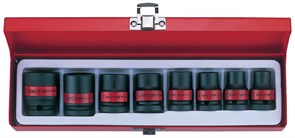 Набор ударных торцевых головок 1/2", шестигранные, 3/8"-5/16" мм, 8 предметов KING TONY 4408SP TONY