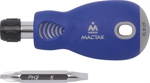 Отвертка со сменными битами МАСТАК со сменными жалами 2 в 1 049-2B