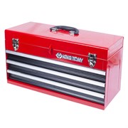 Ящик инструментальный, 3 выдвижных ящика и отсек, красный KING TONY 87401-3 TONY