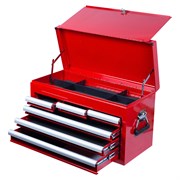 Ящик инструментальный, 6 выдвижных ящиков и отсек, красный KING TONY 87411-6B TONY