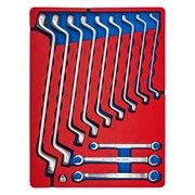 Набор накидных и разрезных ключей, зеркальная полировка, ложемент, 12 предметов МАСТАК 5-23112 5-23112