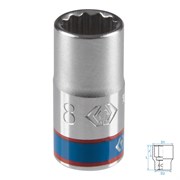 Головка торцевая стандартная двенадцатигранная 1/4", 8 мм KING TONY 233008M TONY