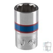 Головка торцевая стандартная двенадцатигранная 1/4", 10 мм KING TONY 233010M TONY