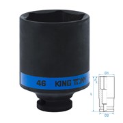 Головка торцевая ударная глубокая шестигранная 1/2", 46 мм KING TONY 443546M TONY