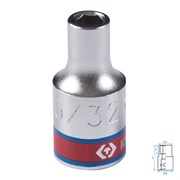 Головка торцевая стандартная шестигранная 1/4", 5/32", дюймовая KING TONY 233505S TONY