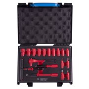 Набор торцевых диэлектрических головок с принадлежностями 1/4", шестигранные, 5-14 мм, 18 предметов KING TONY 25VE01MRV TONY